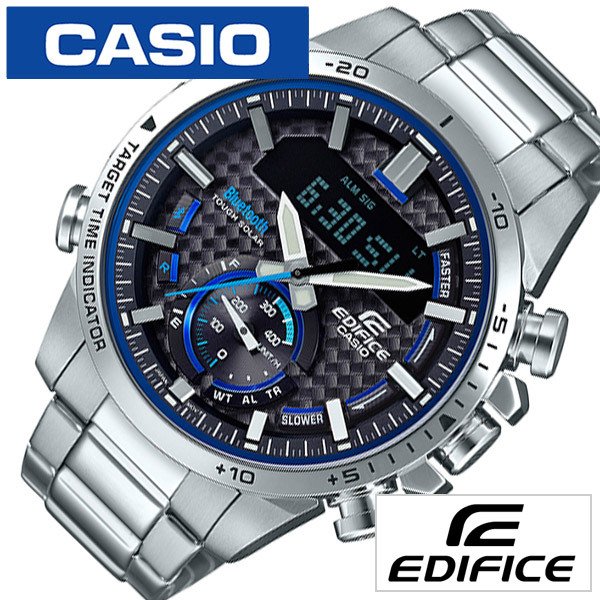 カシオ エディフィス スマートウォッチ ソーラー 電波 時計 CASIO EDIFICE 腕時計 メンズ ブラック ECB-800D-1AJF iPhone スマホ アプリ 連携 ブランド
