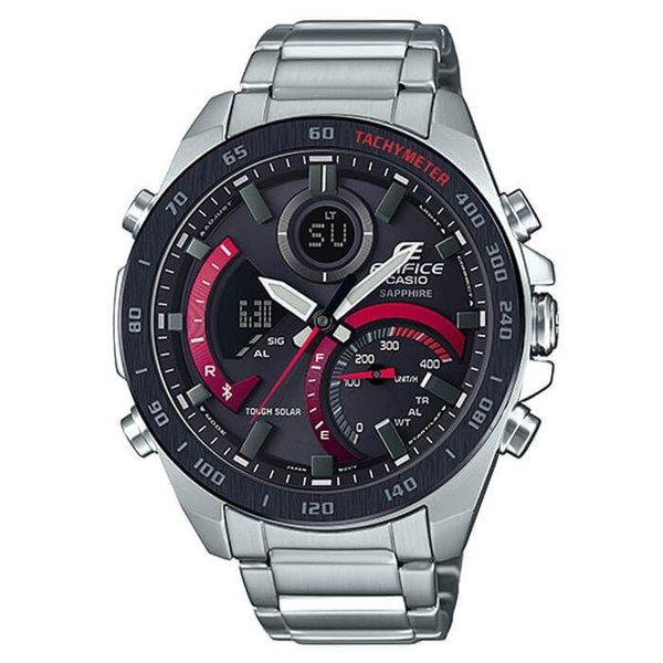 カシオ エディフィス スマートウォッチ 時計 CASIO EDIFICE 腕時計 メンズ ブラック ECB-900YDB-1AJF ソーラー 電波時計 アナデジ モバイルリンク｜watch-lab｜02