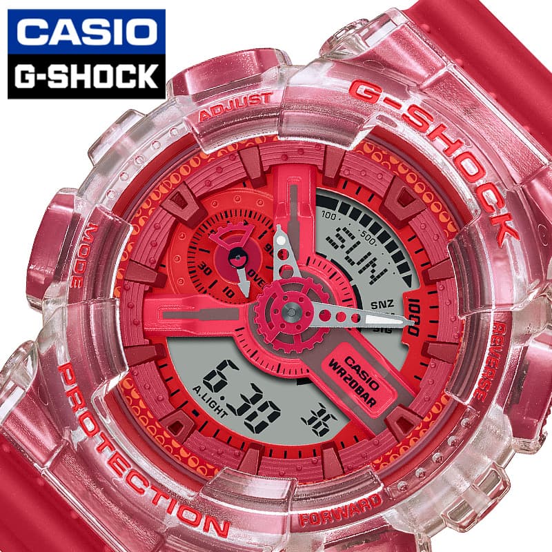 カシオ 腕時計 Gショック ラッキードロップシリーズ CASIO G-SHOCK Lucky Drop メンズ レッド 時計 デジタル 平成 2000年代 ラウンド GA-110GL-4AJR 人気｜watch-lab