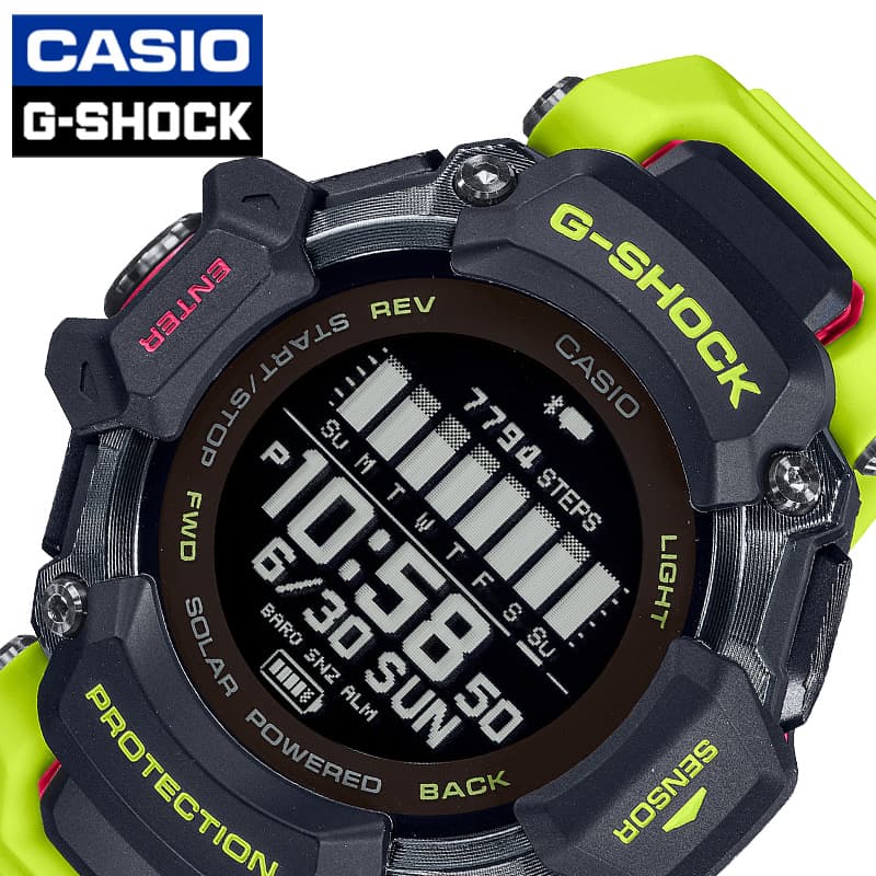 カシオ 腕時計 Gショック CASIO G-SHOCK GBD-H2000 メンズ ブラック ネオンイエロー 時計 GPS電波ソーラー スポーツ 健康 トレーニング マルチ機能