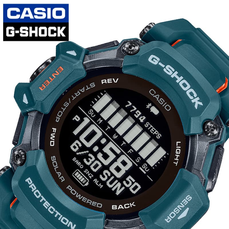 カシオ 腕時計 Gショック CASIO G-SHOCK GBD-H2000 メンズ ブラック ターコイズグリーン 時計 GPS電波ソーラー スポーツ 健康 トレーニング マルチ機能｜watch-lab