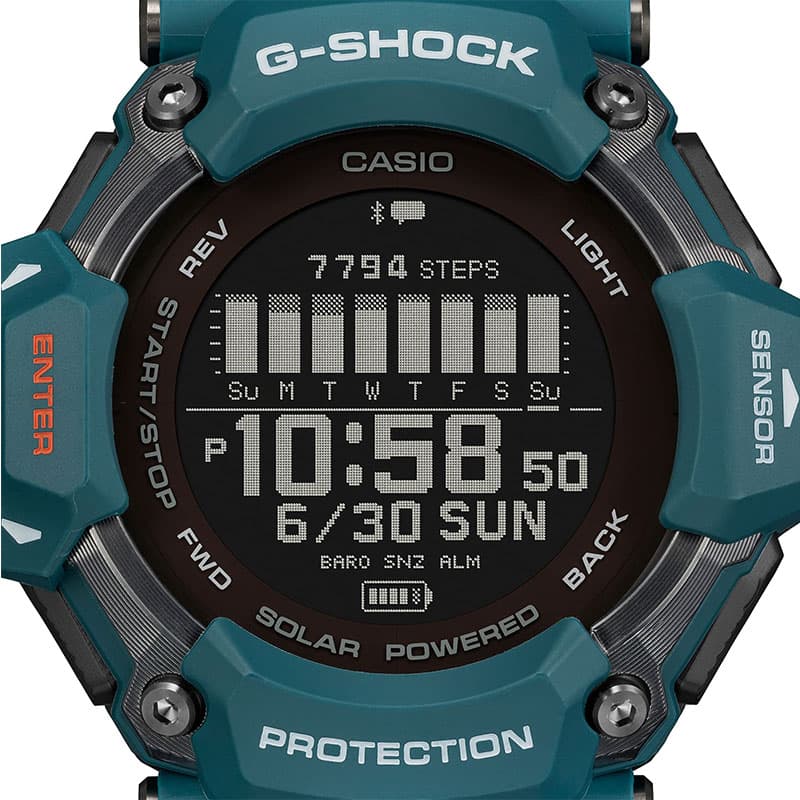 カシオ 腕時計 Gショック CASIO G-SHOCK GBD-H2000 メンズ ブラック ターコイズグリーン 時計 GPS電波ソーラー スポーツ 健康 トレーニング マルチ機能｜watch-lab｜04