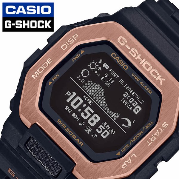 カシオ 腕時計 GショックGライド CASIO G-SHOCK G-LIDE メンズ ブラック系/液晶 ベゼル：ピンクゴールド ブラック 時計 GBX-100NS-4JF おすすめ 人気