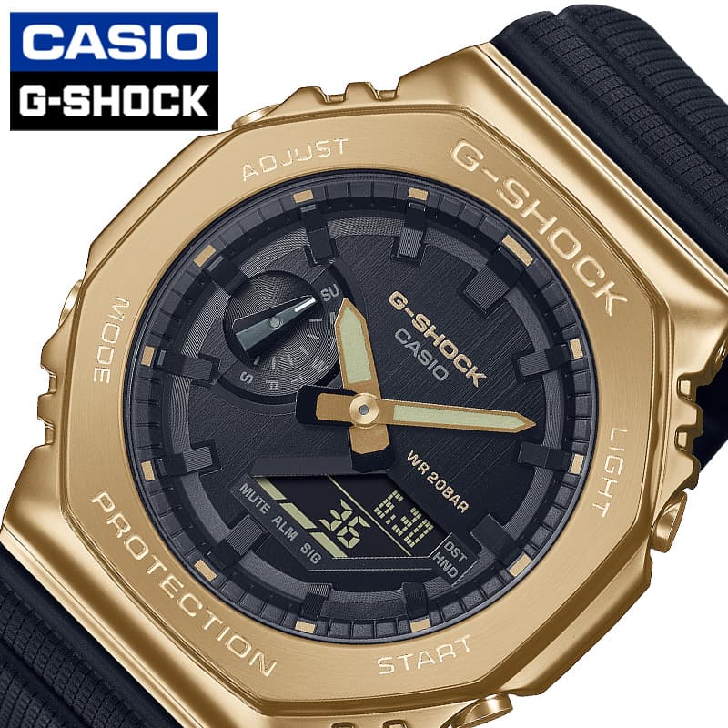 カシオ 腕時計 Gショック ゴールド×ブラック CASIO G-SHOCK METAL COVERED メンズ ブラック 時計 高級 GM-2100G-1A9JF 人気 おすすめ おしゃれ ブランド