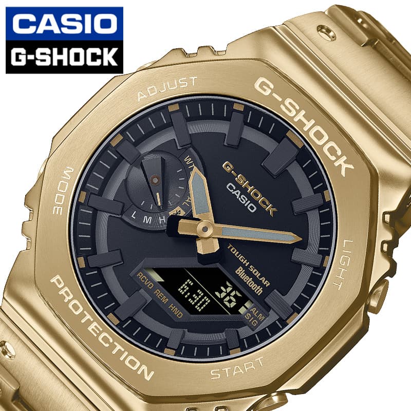 カシオ 腕時計 Gショック カシオーク CASIO G-SHOCK FULL METAL メンズ ブラック ゴールド 時計 ソーラー メタル フルメタル 高級 金 GM-B2100GD-9AJF 人気