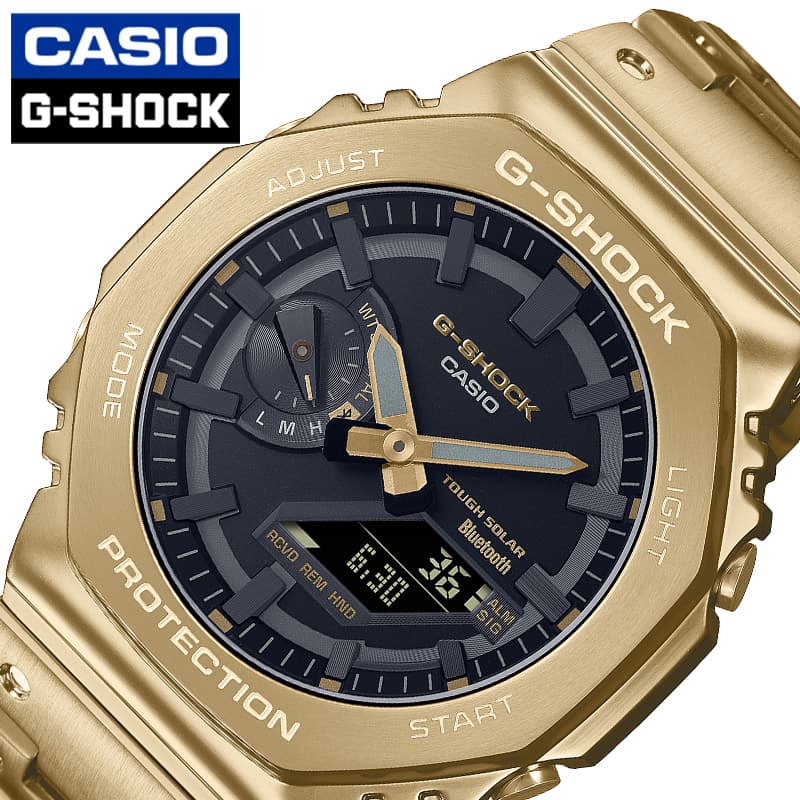 カシオ 腕時計 Gショック カシオーク CASIO G-SHOCK FULL METAL メンズ ブラック ゴールド 時計 ソーラー メタル  フルメタル 高級 金 GM-B2100GD-9AJF 人気