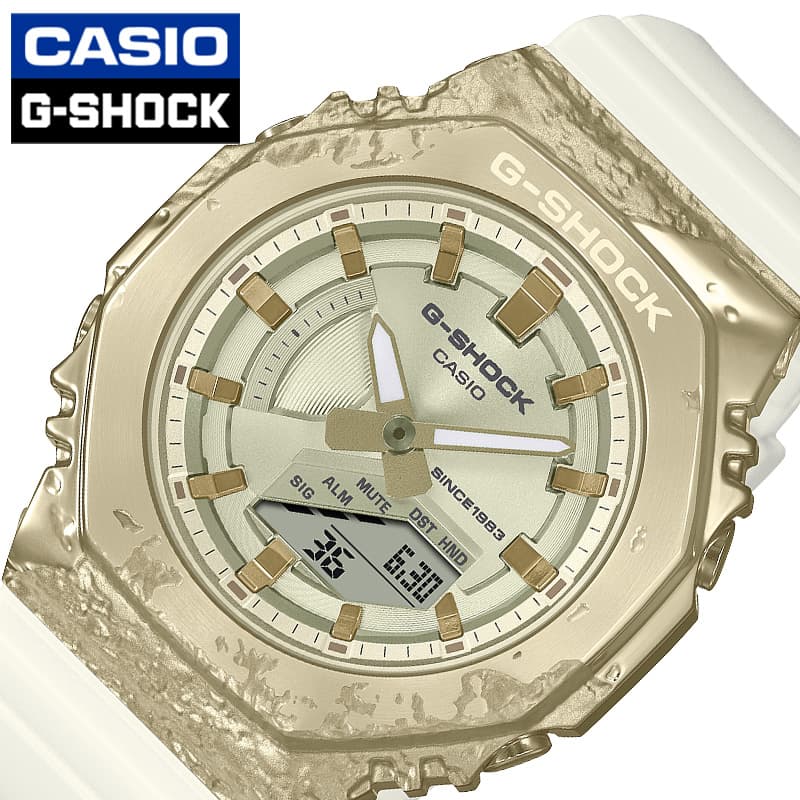 Yahoo! Yahoo!ショッピング(ヤフー ショッピング)カシオ 腕時計 Gショック カルサイト CASIO G-SHOCK 40th Anniversary Adventurer’s Stone メンズ ゴールド ホワイト 時計 限定 鉱石 GM-S2140GEM-9AJR 人気