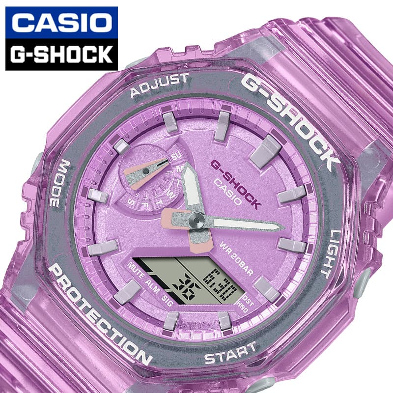 Yahoo! Yahoo!ショッピング(ヤフー ショッピング)カシオ 腕時計 Gショック メタリックスケルトン CASIO G-SHOCK SKELETON メンズ メタリックピンク クリアピンク 時計 アナデジ スケルトン GMA-S2100SK-4AJF