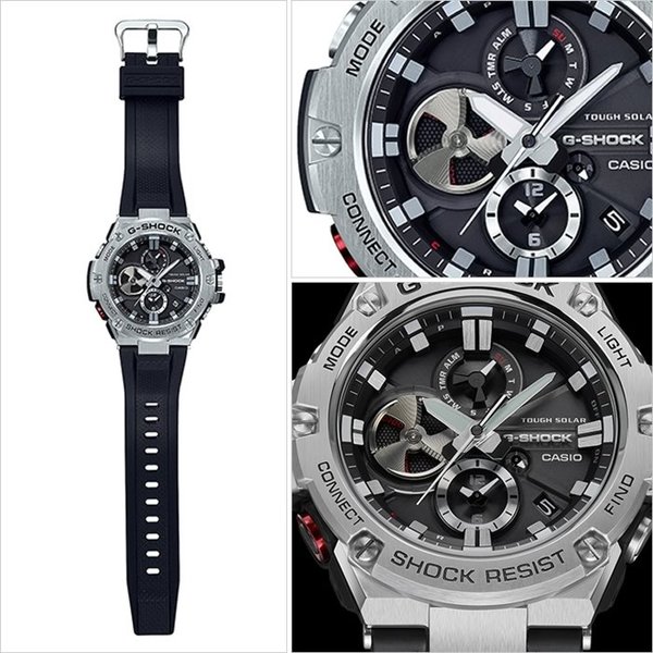 カシオ 腕時計 ジーショック ジースチール CASIO 時計 G-SHOCK G-STEEL メンズ ブラック GST-B100-1AJF｜watch-lab｜03