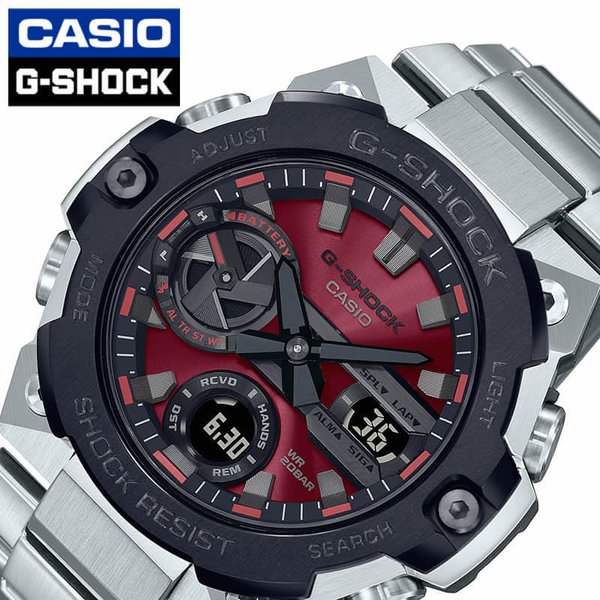 カシオ ジーショック 腕時計 Gスティール CASIO G-SHOCK G-STEEL メンズ レッド シルバー 時計 GST-B400AD-1A4JF 人気 おすすめ おしゃれ ブランド アウトドア