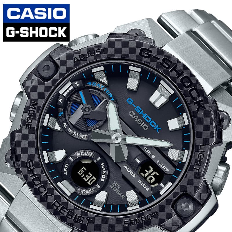 カシオ Gスチール 腕時計 Gショック カーボンコアガード CASIO G-SHOCK G-STEEL メンズ ブラック 時計 ソーラー Gスティール Bluetooth GST-B400XD-1A2