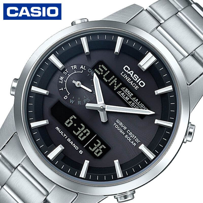 カシオ 電波 ソーラー 腕時計 CASIO 時計 リニエージ LINEAGE 男性 メンズ LCW-M600D-1BJF かわいい 華奢 小ぶり 小さめ 人気 おすすめ ブランド