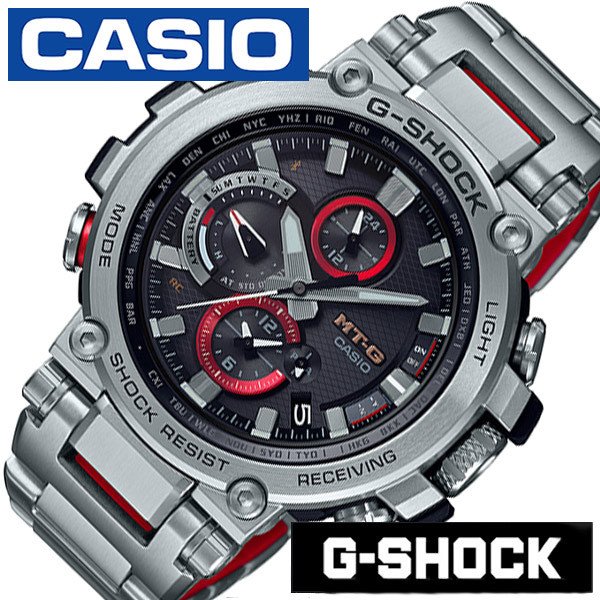 カシオ Gショック ソーラー 電波 時計 CASIO G-SHOCK 腕時計 MT-G メンズ ブラック MTG-B1000D-1AJF MTジー バックライト レッド ブランド 防水