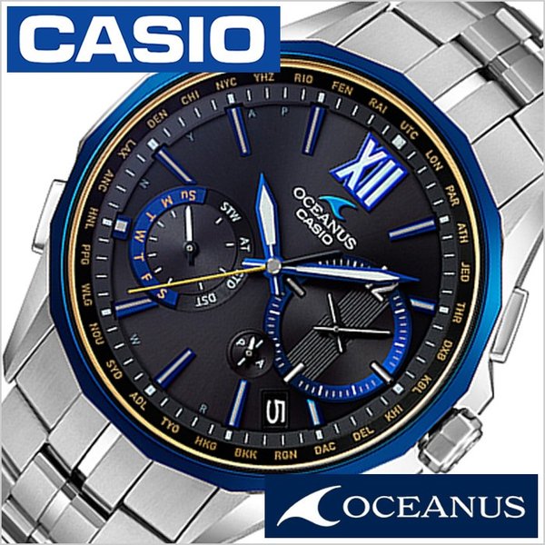 カシオ オシアナス 時計 CASIO OCEANUS 腕時計 CASIO腕時計 カシオ時計 ブラックマーブル Black Marble メンズ ブラック OCW-S3400G-1AJF