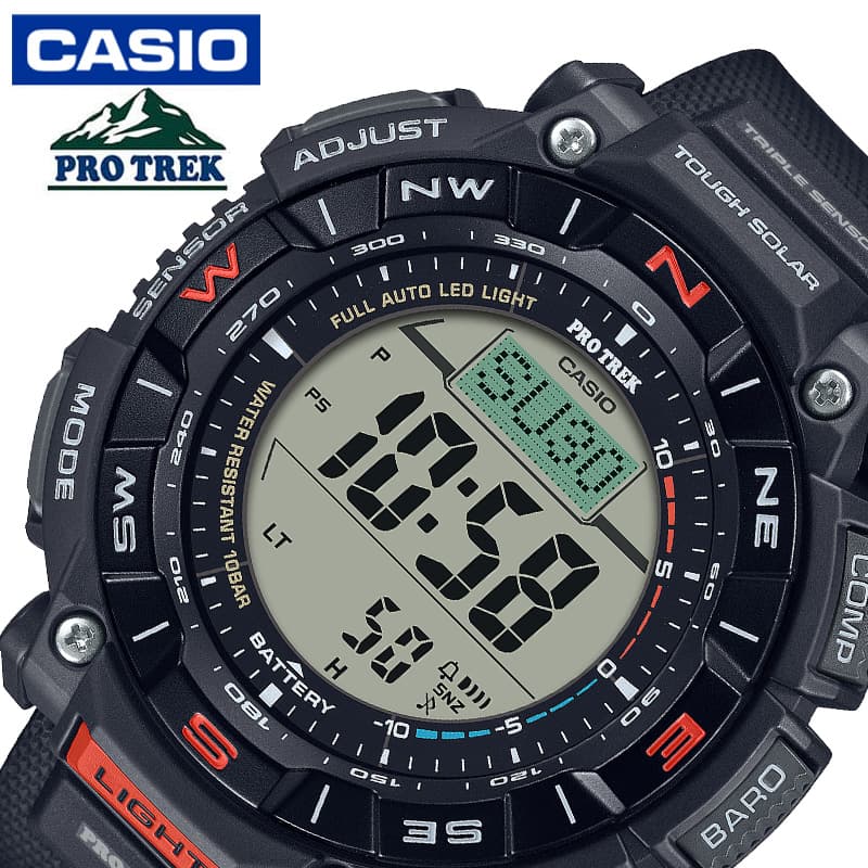 カシオ 腕時計 プロトレック PRG-340シリーズ CASIO PROTREK メンズ 液晶 ブラック 時計 ソーラー アウトドア キャンプ カジュアル アナデジ 武骨 フェス