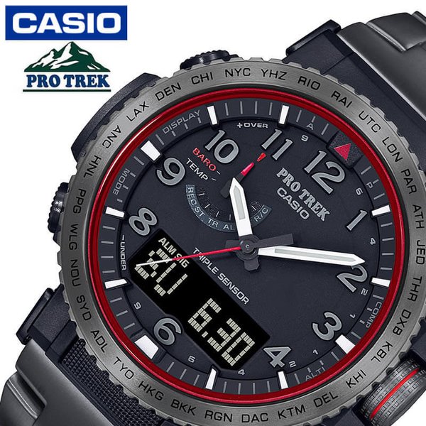 カシオ プロトレック クライマーライン ソーラー 電波 時計 CASIO PROTREK Climber Line 腕時計 メンズ ブラック PRW-50YT-1JF 人気 ブランド