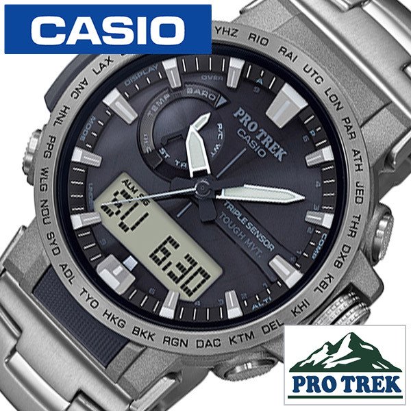 カシオ プロトレック クライマー ライン ソーラー 電波 時計 CASIO PROTREK Climber Line 腕時計 メンズ ブラック PRW-60T-7AJF カジュアル 登山 ハイキング