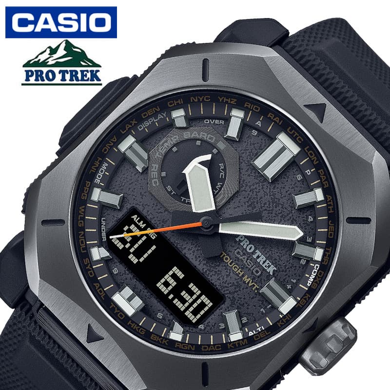 カシオ 腕時計 プロトレック PRW-6900シリーズ CASIO PROTREK Climber Line メンズ ブラック 時計 ソーラー アウトドア キャンプ カジュアル アナデジ 武骨