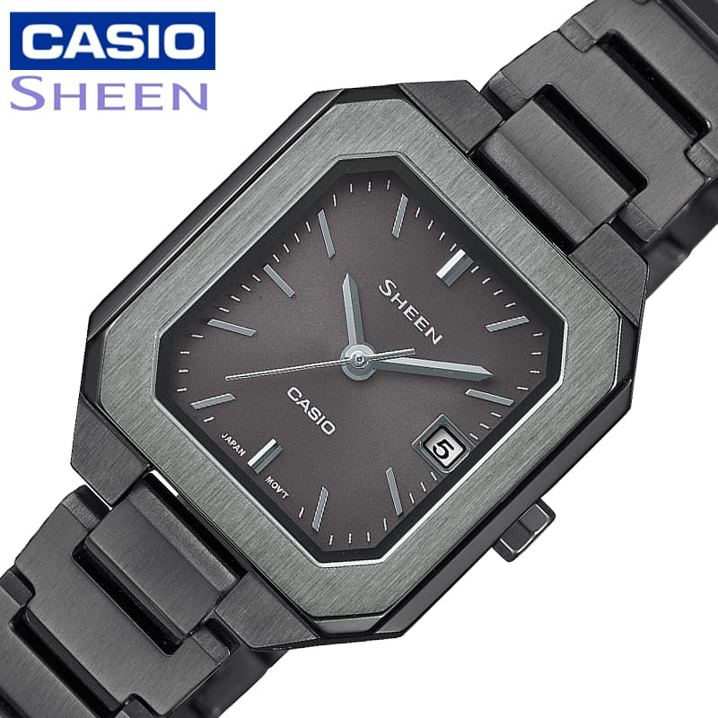 カシオ 腕時計 シーン ソーラーサファイアモデル CASIO SHEEN Solar Sapphire レディース ブラック 時計 ソーラー きれい 綺麗 落ち着き シンプル シック｜watch-lab