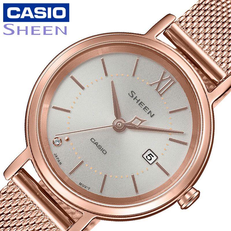 カシオ 腕時計 CASIO 時計 シーン SHEEN 女性 レディース ソーラークォーツ SHS-D300PGM-4AJF かわいい 華奢 小ぶり 小さめ 人気 おすすめ ブランド