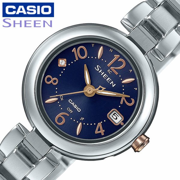 カシオ シーン 腕時計 CASIO SHEEN レディース ネイビー シルバー 時計 SHW-7100TD-2AJF 人気 おすすめ おしゃれ ブランド アウトドア キャンプ スポーツ