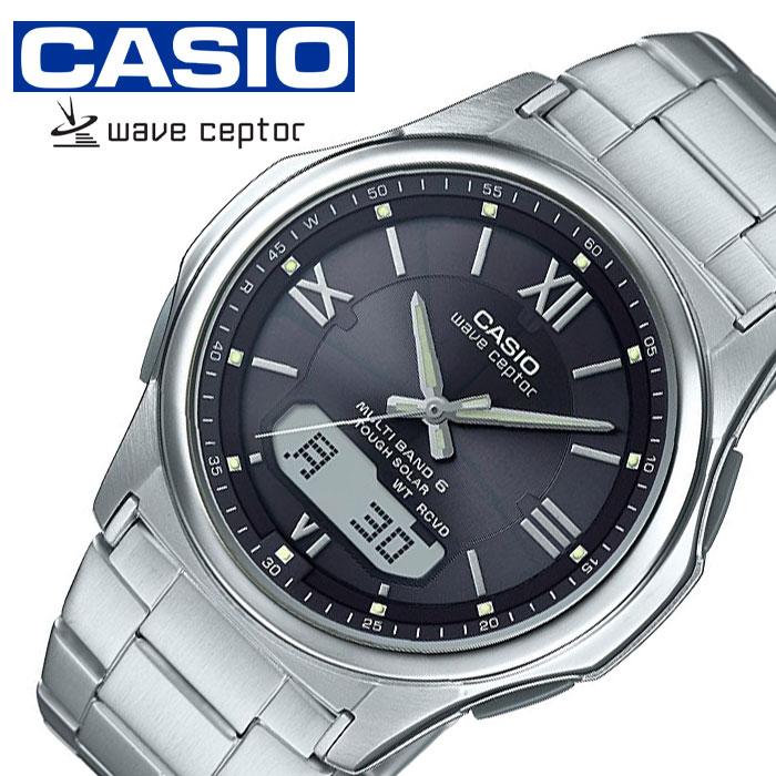 カシオ ウェーブセプター ソーラー 電波 時計 CASIO WAVE CEPTOR 腕時計 メンズ ブラック WVA-M630D-1A4JF ブランド 正規品 カレンダー アラーム アナデジ｜watch-lab