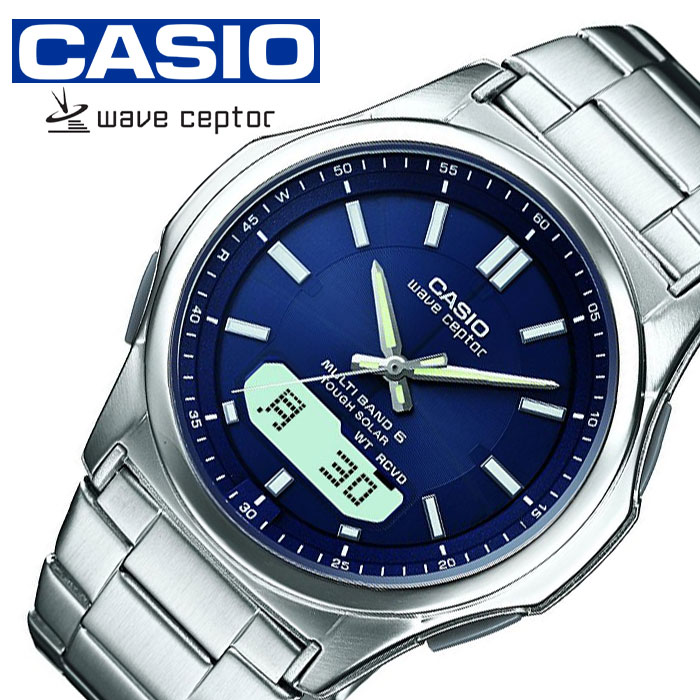 カシオウェーブセプター腕時計 CASIOWAVE CEPTOR時計 CASIO WAVE CEPTOR 腕時計 カシオ ウェーブセプター 時計 ソーラー電波腕時計 MULTIBAND6 メンズ ブルー｜watch-lab