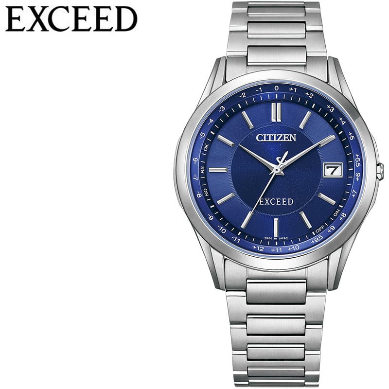 シチズン 腕時計 エクシード CITIZEN EXCEED メンズ ブルー シルバー 時計 電波ソーラー ダイレクトフライト ペアモデル CB1110-61L 人気 おすすめ おしゃれ