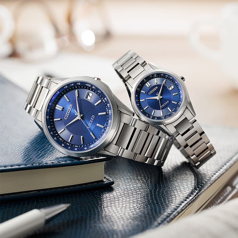 シチズン 腕時計 エクシード CITIZEN EXCEED メンズ ブルー シルバー 時計 電波ソーラー ダイレクトフライト ペアモデル  CB1110-61L 人気 おすすめ おしゃれ