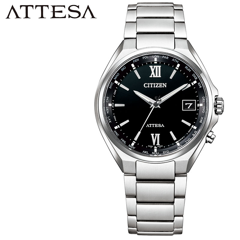 シチズン 腕時計 アテッサ CITIZEN ATTESA メンズ ブラック シルバー 時計 エコドライブ電波時計 ダイレクトフライト CB1120-50G 人気 おすすめ ブランド｜watch-lab