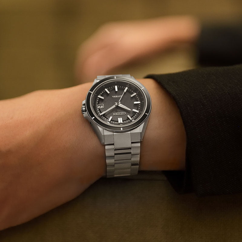 シチズン 腕時計 アテッサ CITIZEN ATTESA メンズ ブラック シルバー