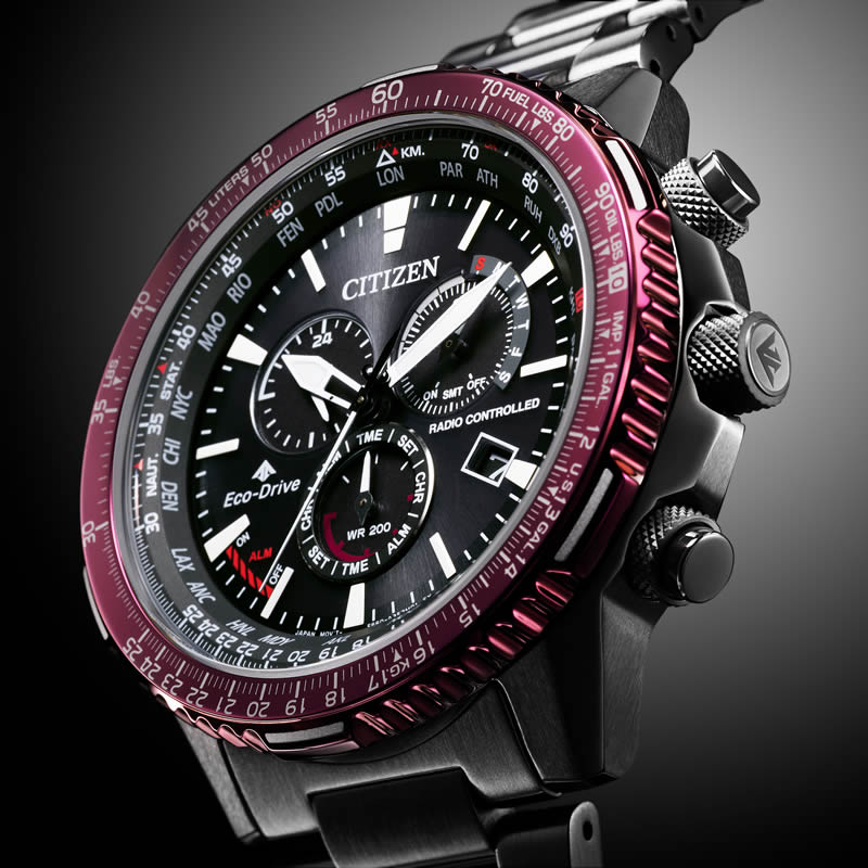 シチズン 腕時計 プロマスター CITIZEN PROMASTER メンズ ブラック 時計 電波ソーラー  エコ・ドライブ電波時計 ダイレクトフライト SKYシリーズ CB5009-55E｜watch-lab｜05
