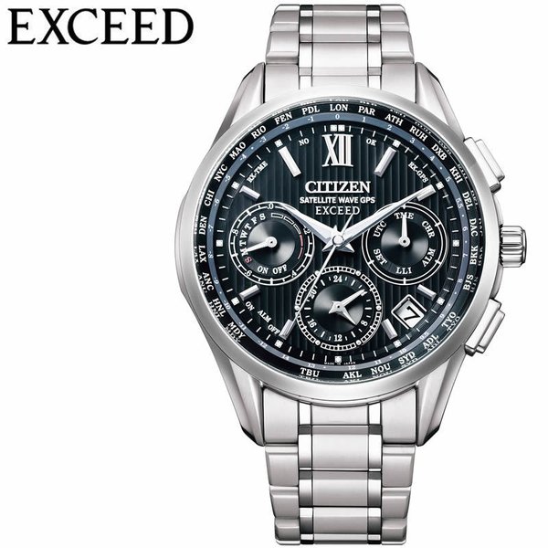 シチズン 腕時計 エクシード CITIZEN EXCEED メンズ ブラック シルバー 時計 CC4030-58E