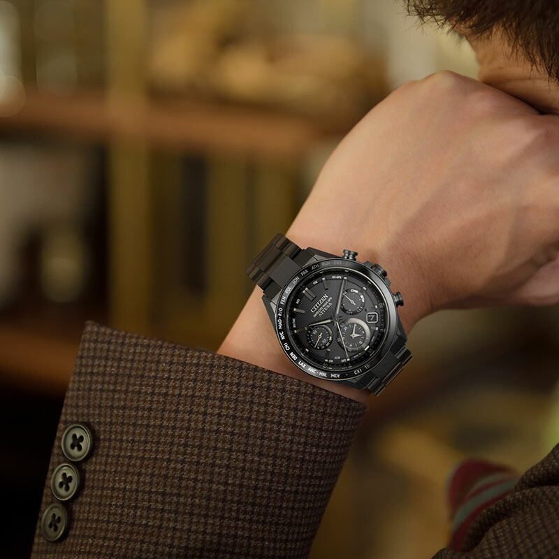 シチズン 腕時計 アテッサ CITIZEN ATTESA メンズ ブラック 時計 GPS