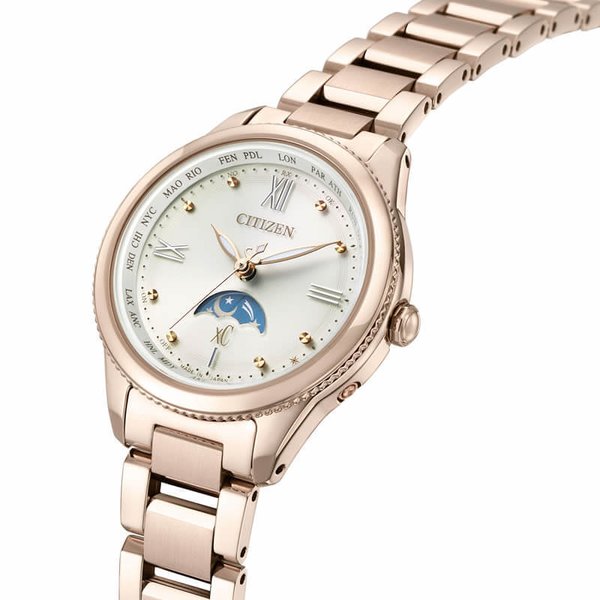 美品　CITIZEN　シチズン　XC　ゴールド　シェル 文字盤　ソーラー　腕時計 美品CITIZENシチズンXCピンクゴールドソーラーレディース時計