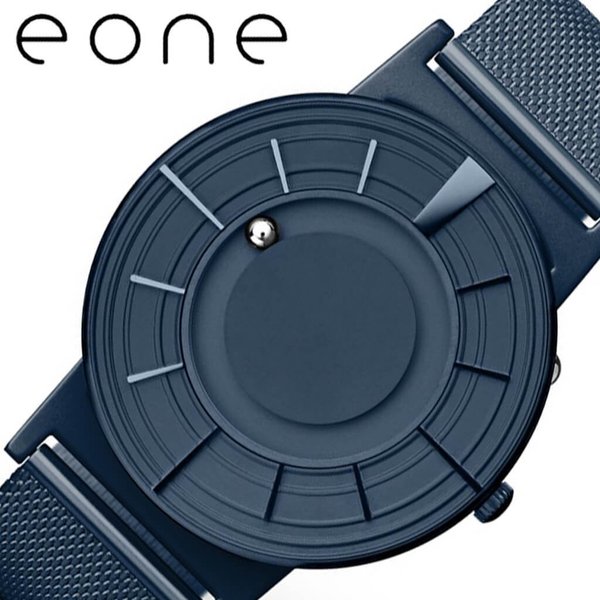 イーワン ブラッドリー 時計 EONE Bradley 腕時計 ネイビー BR-EDGE-MESH ペアウォッチ デザイン 盲人 盲目 視覚障害者用  おしゃれ 丸型 シンプル