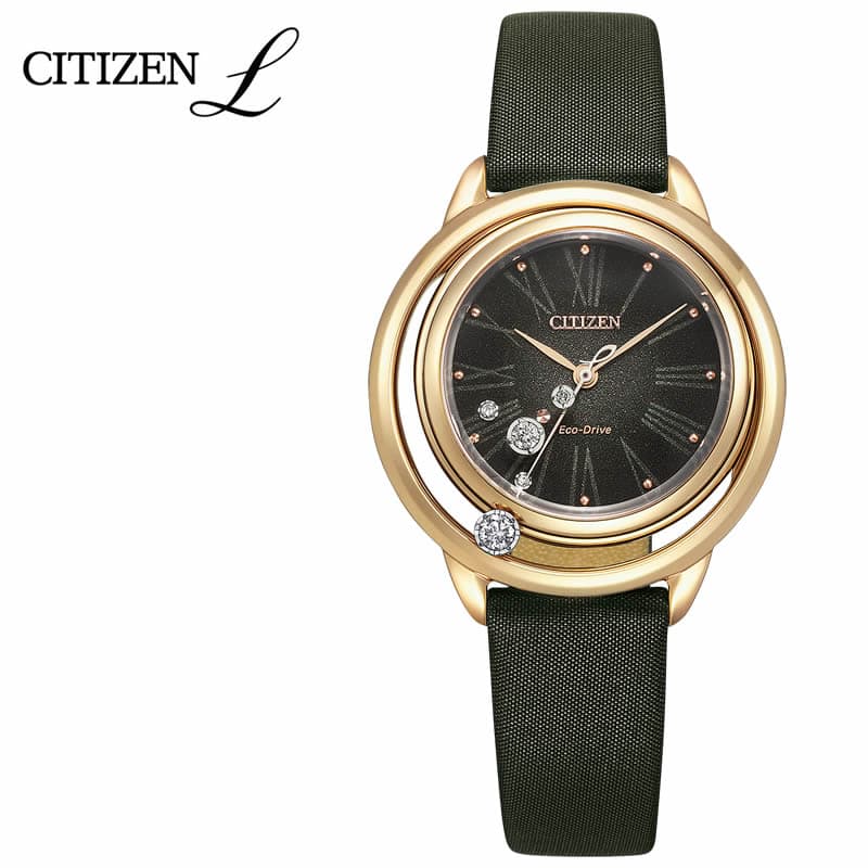 シチズン 腕時計 シチズンエル アークリーコレクション CITIZEN L Arcly Collection レディース ダークグレー グリーン 時計 ソーラー クォーツ EW5522-46E