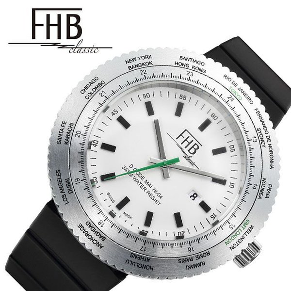 FHB 腕時計 エフエイチビー 時計 ルークシリーズ LUKE SERIES メンズ ホワイト F509SW 人気 ブランド レトロ クラシカル ビンテージ アンティーク｜watch-lab