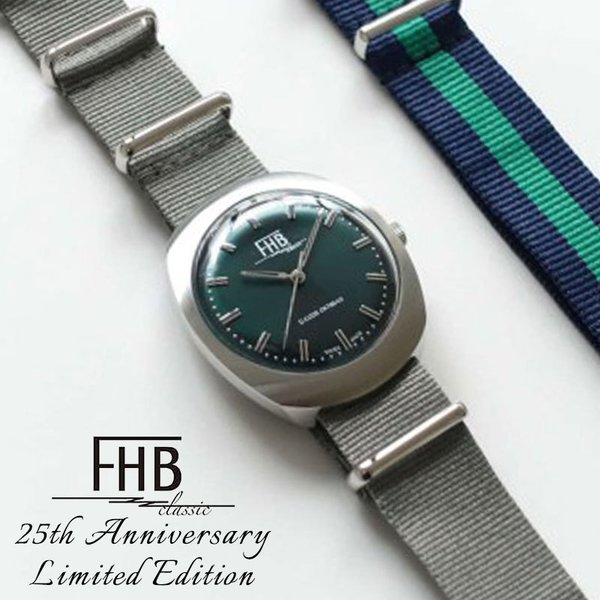 エフエイチビー 腕時計 ノア シリーズ 替えベルト付き FHB 時計 Noah Series メンズ レディース グリーン F930GN-NATO 25周年モデル 人気 ブランド おすすめ