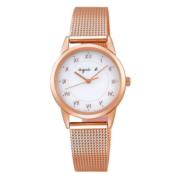 人気 稼働品 アニエスベー マルチェロ 腕時計 クォーツ デイト　ピンクゴールド magnet_173770118600.jpg