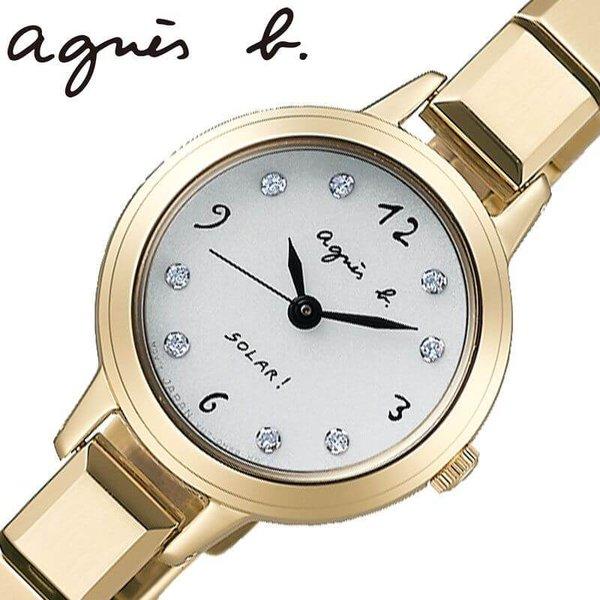 アニエスベー 腕時計 ソーラー agnes b. solar レディース 女性 ホワイト ゴールド 時計 ソーラー クォーツ FBSD949 人気 おしゃれ かわいい シンプル｜watch-lab