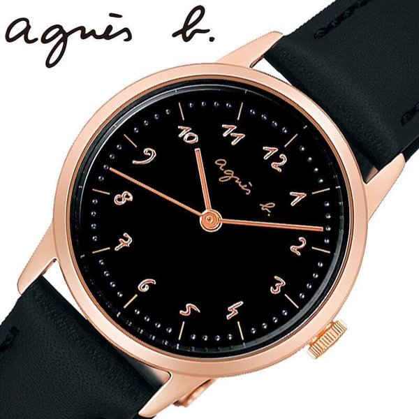 agnes b. アニエスベー 腕時計 レディース 女性 ブラック レザー agnes b. アニエスベー 腕時計 レディース 女性 ブラック レザー