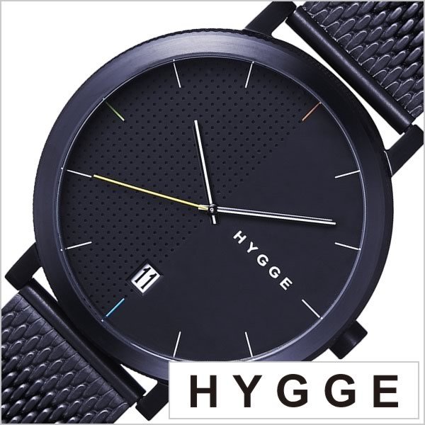 ヒュッゲ 時計 HYGGE 腕時計 2203 メンズ レディース ブラック HGE020062
