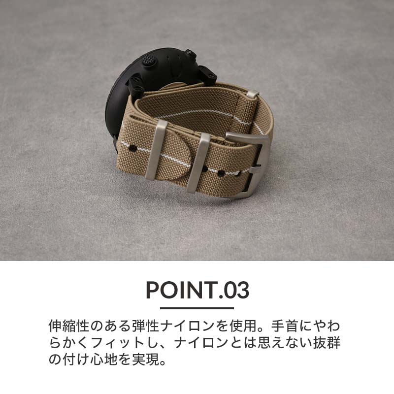 SUUNTO CORE 対応 スント コア オールブラック ナイロン バンド ZULU ナイロンベルト 24mm 時計 腕時計 替えベルト アダプター カスタム NATO ナトー｜watch-lab｜05