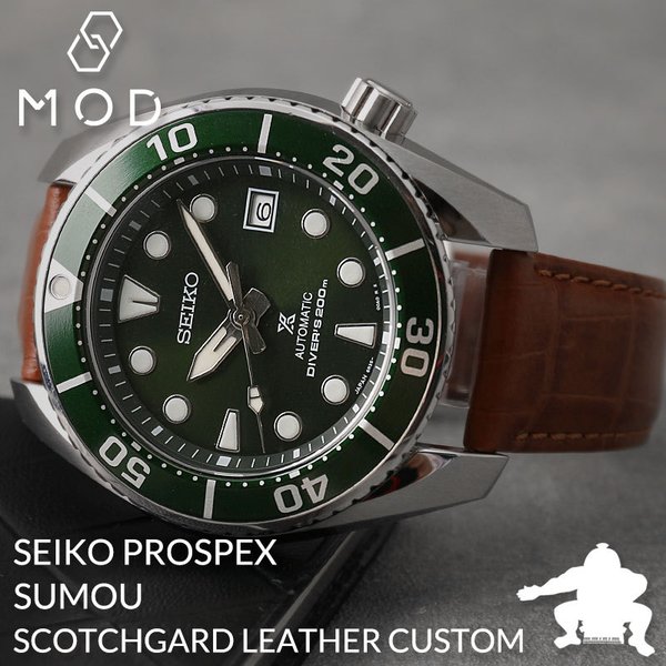 当店限定SET カスタム セイコー 腕時計 SEIKO 時計  型押し 超強力撥水 レザー ベルト セイコー時計 SEIKO腕時計 プロスペックス スモウ SUMO Prospex