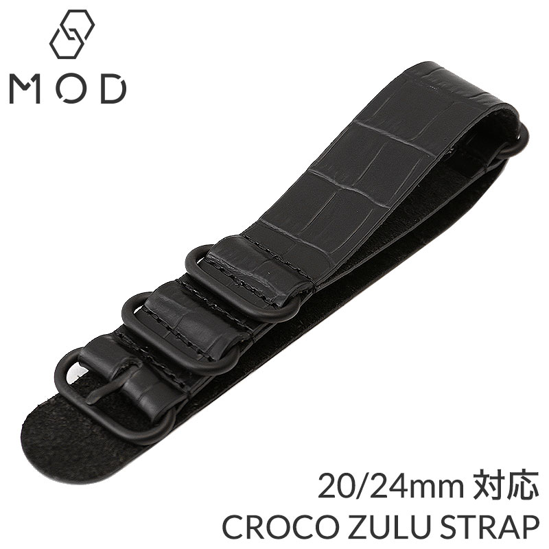 MOD CROCO ZULU Х ٥ ӻ ؤ٥  NATO 20 24 mm ʥȡ ץ٥ Nato٥ ʥȡ٥ ܳ 쥶٥  쥶 