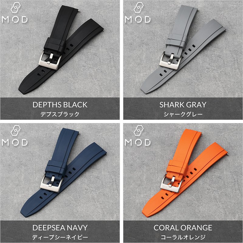 MOD FKM RUBBER OFFSHORE ラバー ストラップ オフショア 時計 ラバーベルト 20 mm 22 mm ベルト 幅 腕時計 防水 時計 腕時計ベルト 替え メンズ 人気 プレゼントの画像