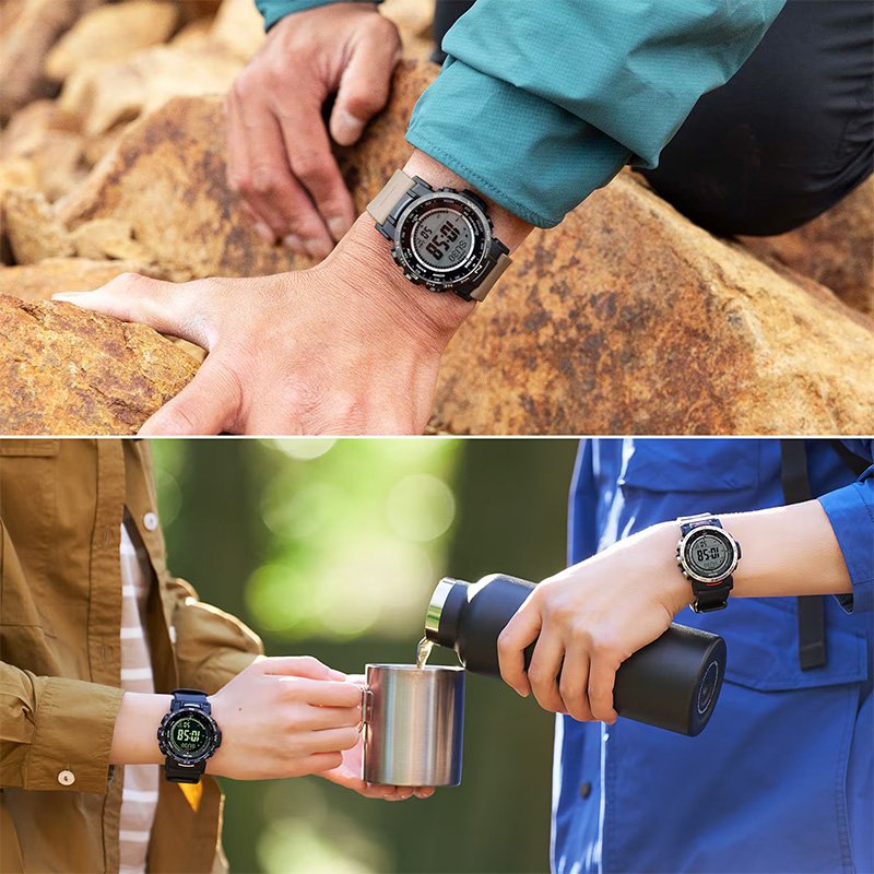 【カラビナ ウォッチ】カシオ 腕時計 プロトレック CASIO PROTREK PRW-35 登山 電波ソーラー 腕時計 ウォッチ 気圧計 温度計 天気予測 方位計 時計 メンズの画像