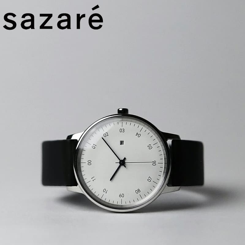 サザレ 腕時計 SA-010100 サザレエスケー01 SAZARE sazare 01 ユニセックス ホワイト ブラック 時計 シンプル 万能 レザー 本革 ミニマム 知的 センス 上品｜watch-lab