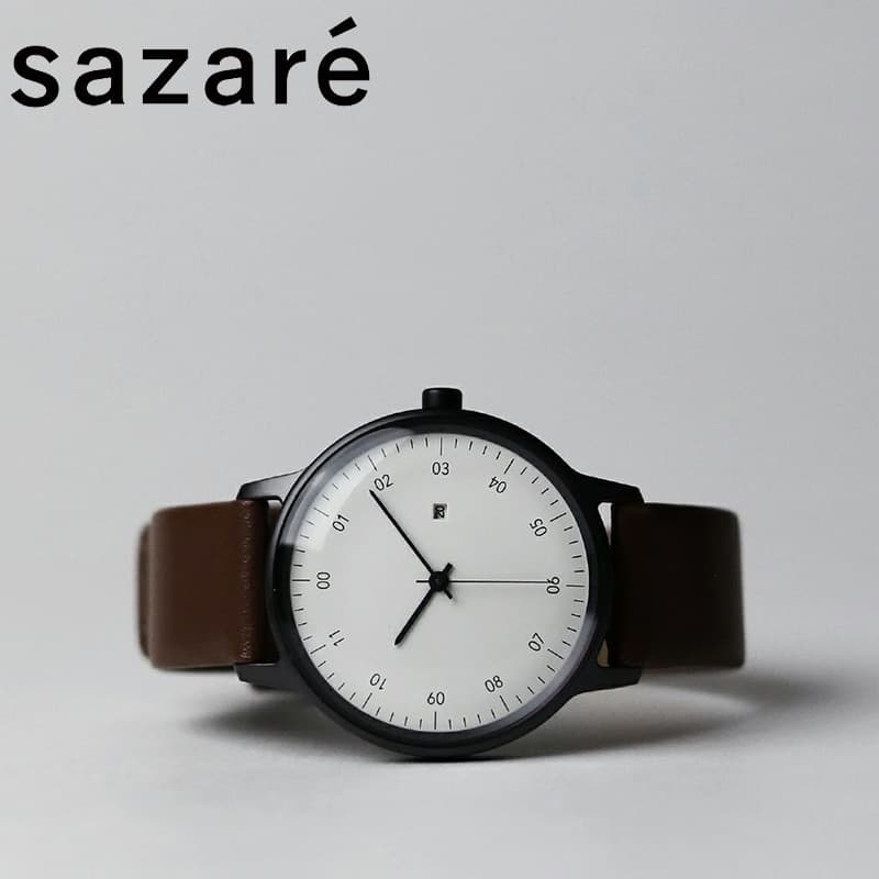 サザレ 腕時計 SA-010400BR サザレエスケー01 SAZARE sazare 01 ユニセックス ホワイト ブラウン 時計 シンプル 万能 レザー 本革 ミニマム 知的 センス 上品